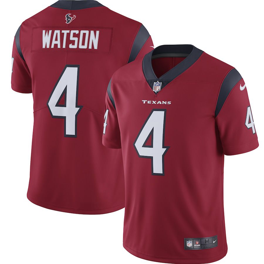 Men Houston Texans 4 Deshaun Watson Red Nike Vapor Limited NFL Jersey
